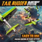 BEZGAR HQ089 RC Plane, Drones for Kids, 6-axis Gyro Remote Control Airplane, RC Helicopter, Easy Control for Beginners Toys with Colorful LED Navigation Lights(Green)