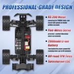 Scientoy 1/14 RC Cars Fast 50 KPH, 4WD Offroad RC Truck with 60 Mins Runtime, All Terrain High Speed Remote Control Car with 2 Rechargeable Batteries 2000 mAh, RC Cars for Adults and Boy Gifts