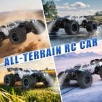 Scientoy 1/14 RC Cars Fast 50 KPH, 4WD Offroad RC Truck with 60 Mins Runtime, All Terrain High Speed Remote Control Car with 2 Rechargeable Batteries 2000 mAh, RC Cars for Adults and Boy Gifts