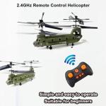Dodoore Remote Control Helicopter, S026H Military Transport RC Helicopters with Altitude Hold, One Key Take Off/Landing, LED Light, Low Battery Reminder, Gyro, RC Army Helicopter for Beginners