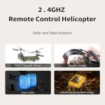 Dodoore Remote Control Helicopter, S026H Military Transport RC Helicopters with Altitude Hold, One Key Take Off/Landing, LED Light, Low Battery Reminder, Gyro, RC Army Helicopter for Beginners