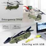 Dodoore Remote Control Helicopter, S026H Military Transport RC Helicopters with Altitude Hold, One Key Take Off/Landing, LED Light, Low Battery Reminder, Gyro, RC Army Helicopter for Beginners