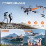 Skyvoyant Drone with Camera - Foldable Brushless Motor Drone for Adults/Kids, 1080P HD RC quadcopter. Waypoint Fly, Altitude Hold, One Key Take Off/Landing, Gesture Selfie, 3D Flip, Long Flight Time