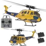 Ssccgym 315MM UH-1 Remote Control Helicopter Aircraft for Adults Expert 6CH C032 RC Heli Maintain Altitude Brushless Motor/Optical Flow Positioning/Fly Upside Down 3D Rolling (RTF Yellow 2Battery)