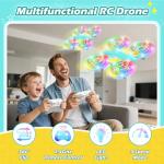 FUNPX LED RC Drone for Kids 6+, Christmas Birthday Gift for Boys & Girls with Remote Batteries, 360° Flips, 3 Speed Modes, 45 Min Flight Indoor and Outdoor Flying Toy - Blue Yellow