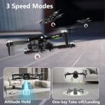 Toladrone TD12Pro Drone with 1080P HD Camera, Brushless Motor, Optical Flow Positioning, Level 3 Wind Resistance, 3 Speed Modes, Drones for Adults Beginners, Outdoor Photography Foldable RC Quadcopter