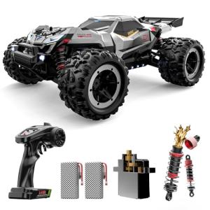 DEERC Brushless Fast RC Cars for Boys & Adults, 55KM/H, 1:18 Off-Road RC Truck, All Terrain 4x4 Racing Mecha Car, 50 Mins, Waterproof Remote Control Monster Truck, Compatible with 3S Battery