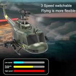 NBJIALIN RC ERA C032 UH-1 Huey Helicopter - Remote Control Helicopters for Adult, 1/48 Sacle 2.4G 6CH Gyro Stabilized Aircraft with Altitude Hold & Optical Flow,3D Stunt Drone (Green)