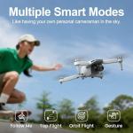 GPS Drone with Dual 4K UHD Cameras for Beginners, Adults & Kids, Brushless Motor, WiFi FPV, Under 249g, SD Card Slot (Card Not Included), 50-Min Flight, 2,625ft Range, Auto Return, 5G Transmission, Altitude Hold, Foldable — RC Quadcopter Gift