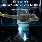 NBJIALIN RC ERA C032 UH-1 Huey Helicopter - Remote Control Helicopters for Adult, 1/48 Sacle 2.4G 6CH Gyro Stabilized Aircraft with Altitude Hold & Optical Flow,3D Stunt Drone (Green)