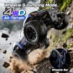 DEERC 9006E 1:12 RC Cars for Adults Boys, 45KM/H Off-Road Short Course Truck, 4WD All Terrain Remote Control Monster Truck, 2.4GHz Waterproof Car with 2 Rechargeable Batteries, Spare Tire, LED Lights