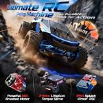 DEERC 1/18 All Terrain Fast Drift & Racing RC Car, 40KM/H Remote Control Truck with Futuristic Body Shell, Extra Drift Wheels, 2.4GHz Waterproof Off-Road Vehicle with 2 Batteries for Kids & Adults
