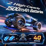 DEERC 1/18 All Terrain Fast Drift & Racing RC Car, 40KM/H Remote Control Truck with Futuristic Body Shell, Extra Drift Wheels, 2.4GHz Waterproof Off-Road Vehicle with 2 Batteries for Kids & Adults