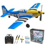 GLUISEUR RC Plane 4 Channel Remote Control Airplanes, 4-CH RC Airplane Ready to Fly P51 Mustang Radio Controlled Aircraft for Beginners with Xpilot Stabilization System, One Key Aerobatic Airplane