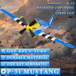 GLUISEUR RC Plane 4 Channel Remote Control Airplanes, 4-CH RC Airplane Ready to Fly P51 Mustang Radio Controlled Aircraft for Beginners with Xpilot Stabilization System, One Key Aerobatic Airplane