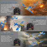 GLUISEUR RC Plane 4 Channel Remote Control Airplanes, 4-CH RC Airplane Ready to Fly P51 Mustang Radio Controlled Aircraft for Beginners with Xpilot Stabilization System, One Key Aerobatic Airplane