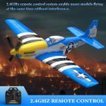 GLUISEUR RC Plane 4 Channel Remote Control Airplanes, 4-CH RC Airplane Ready to Fly P51 Mustang Radio Controlled Aircraft for Beginners with Xpilot Stabilization System, One Key Aerobatic Airplane