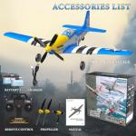 GLUISEUR RC Plane 4 Channel Remote Control Airplanes, 4-CH RC Airplane Ready to Fly P51 Mustang Radio Controlled Aircraft for Beginners with Xpilot Stabilization System, One Key Aerobatic Airplane