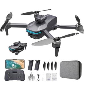 SUMEAUT Foldable Drone with 4K Electrically Adjustable Dual Camera for Beginner, Brushless RC Quadcopter with Altitude Hold, Carring Case, Headless Mode, Obstacle Avoidance