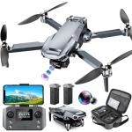 GPS Drone with 4K Camera for Adults, Foldable RC Quadcopter with 1640ft Range Video Transmission, 3-Axis Gimbal, 46 Mins Flight Time, Auto Return, Follow Me, Circle Fly, Waypoint Fly, Gesture Control