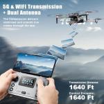 GPS Drone with 4K Camera for Adults, Foldable RC Quadcopter with 1640ft Range Video Transmission, 3-Axis Gimbal, 46 Mins Flight Time, Auto Return, Follow Me, Circle Fly, Waypoint Fly, Gesture Control
