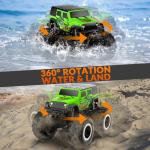 STEMTRON Amphibious Remote Control Car Toys for Boys 2.4GHz 1:16 All Terrain Off-Road RC Car Waterproof RC Monster Truck Kids Pool Toys Remote Control Boat Gifts for Kids Boys