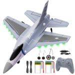 DEERCF16 Fighting Falcon RC Plane,3CH Remote Control Airplane Fighter Toys,2.4GHz 6-axis Gyro Stabilizer RTF Glider Aircraft Plane with 2 Batteries,Easy to Fly for Beginners Kids Adults