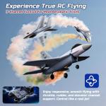 DEERCF16 Fighting Falcon RC Plane,3CH Remote Control Airplane Fighter Toys,2.4GHz 6-axis Gyro Stabilizer RTF Glider Aircraft Plane with 2 Batteries,Easy to Fly for Beginners Kids Adults
