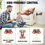 Drones for Kids 8-12, Mini Indoor Drone with 24 Piece Track Set, 2 in 1 RC Quadcopter & Flying Car Toys for Age 10-14 Boys with Jump Fly, Land Mode, Railcar Race,360 Flips,2 Batteries,Altitude Hold