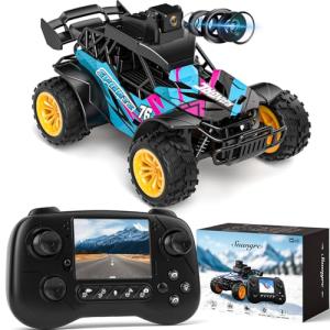 RC Truck with Camera, 2.4GHz FPV Remote Control Car with 2.4" LCD Screen, RC Car with 45° Adjustable Camera, 2 Speeds Modes, Alloy Body, Remote Control Off-Road Truck for Adults Kids Beginners