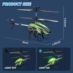 Dwi Dowellin RC Helicopter, Remote Control Helicopter Toy for Kids with 26 Mins Flight(2 Batteries), 8 Light Modes,Easy Control for Boys Girls Age 8-12(Green)