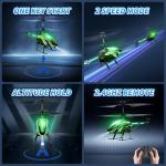 Dwi Dowellin RC Helicopter, Remote Control Helicopter Toy for Kids with 26 Mins Flight(2 Batteries), 8 Light Modes,Easy Control for Boys Girls Age 8-12(Green)
