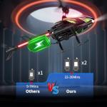 Dwi Dowellin RC Helicopter, Remote Control Helicopter Toy for Kids with 26 Mins Flight(2 Batteries), 8 Light Modes,Easy Control for Boys Girls Age 8-12(Green)