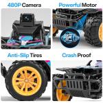 RC Truck with Camera, 2.4GHz FPV Remote Control Car with 2.4" LCD Screen, RC Car with 45° Adjustable Camera, 2 Speeds Modes, Alloy Body, Remote Control Off-Road Truck for Adults Kids Beginners