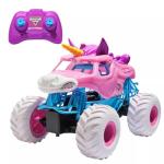 Monster Jam Sparkle Smash Remote Control Truck, 1:15 Scale, Official RC Monster Truck Toy with Pink Unicorn Design, Indoor/Outdoor Fun