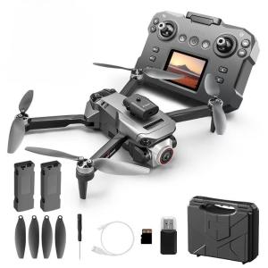 RC Drone with Screen Display Remote Control, 1080P Dual Camera, Speed Adjustment, Altitude Hold, One-Key Takeoff, 3D Flips, 2 Batteries, Hovering, Brushless Motor, APP Control, Plane Copter, LED Lights, Adult Beginners FPV Hobby Quadcopter Airplane Helicopter