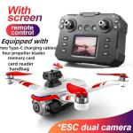 RC Drone With Screen Display Remote Control, 1080P Dual Camera, Optical Flow Hover, LED Lights, Speed Adjustment, Gravity Sensor, Brushless Motor, Trajectory Flight, 360 Degree Flip, APP Control, Headless Mode, One-Key Takeoff/Landing, Obstacle Avoidance, Impact-Resistant ABS Shell, 2 Batteries, Memory Card, Card Reader, Handbag , Beginner-Friendly FPV Hobby Quadcopter (White Red)