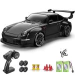 ACAMMZAR RC Drift Car Pro Upgraded with Gyro, 1:24 Full Proportional Remote Control Car, 25KM/H 4WD High Speed RC Cars with Lights, Extra Racing Tires, Vehicle for Adults Kids Boys Girls, Black