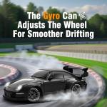ACAMMZAR RC Drift Car Pro Upgraded with Gyro, 1:24 Full Proportional Remote Control Car, 25KM/H 4WD High Speed RC Cars with Lights, Extra Racing Tires, Vehicle for Adults Kids Boys Girls, Black