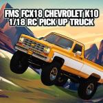 FCX18 FMS 1/18 Chevrolet K10 RC Truck, Officially Licensed 4WD RC Crawler 2 Speeds Switch with LED Lights, Off-Road RC Model for Adults (Red)