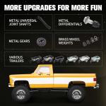 FCX18 FMS 1/18 Chevrolet K10 RC Truck, Officially Licensed 4WD RC Crawler 2 Speeds Switch with LED Lights, Off-Road RC Model for Adults (Red)