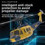 NBJIALIN RC ERA C032 UH-1 Huey Helicopter - Remote Control Helicopters for Adult, 1/48 Sacle 2.4G 6CH Gyro Stabilized Aircraft with Altitude Hold & Optical Flow,3D Stunt Drone (Yellow)