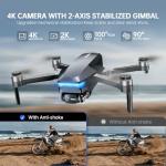 GPS Drone with Camera 4K, Under 249g, 45 Mins Flight, Brushless Motor, Light, Auto Follow, Tap Fly & Circle Fly, One Key Start, Foldable Drone for Adults Beginners