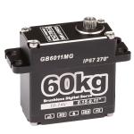 GOTECK 60KG Brushless Digital Servo,High Voltage 14V Metal Gear Waterproof Steering Servo with 25T Servo Horn for 1/8 1/10 RC Crawler Car,Robot,Boat,Truck Robot Parts (GB6011MG-270°)
