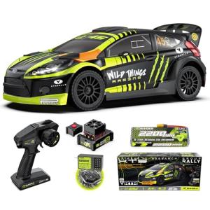 CROBOLL 1/10 Brushless Carbon Fiber RC Drift Cars for Adults with Gyro, Max 50 mph Fast RC Rally Car, 2.4Ghz All Terrain Remote Control Car 4x4 Hobby RTR RC Truck with 3S Battery