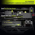 CROBOLL 1/10 Brushless Carbon Fiber RC Drift Cars for Adults with Gyro, Max 50 mph Fast RC Rally Car, 2.4Ghz All Terrain Remote Control Car 4x4 Hobby RTR RC Truck with 3S Battery