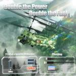 OBEST LM19-D Chinook RC Helicopter,Remote Control Military Helicopter,Twin-Propeller with Altitude Hold,One Key take Off/Landing,Army RC Toys for Boys and Military Fans