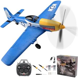 jaming RC Plane 4 Channel P-51D Mustang Fighter for Adults and Kids,4 Channel Remote Control Airplane RTF with 6-Axis Gyro,3D Aerobatics,2.4GHz Radio Controlled Aircraft for Beginners