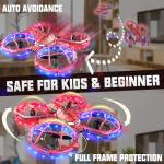BEZGAR Mini Drone Easy to fly Beginner, LED Remote Control Drones, RC Quadcopter with Auto Hovering, 3 Speed Mode, 360° Flips Stunt, Headless Mode, Obstacle Avoidance, Birthday Gifts for Kids 8-12