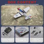 ANBURI RC Plane for Beginners, P51 Remote Control Airplane for Adults, 2.4GHz 3 Channel Fighter Featuring 6 Axis Gyro Stabilizer Comes with 2 Batteries, Easy to Fly